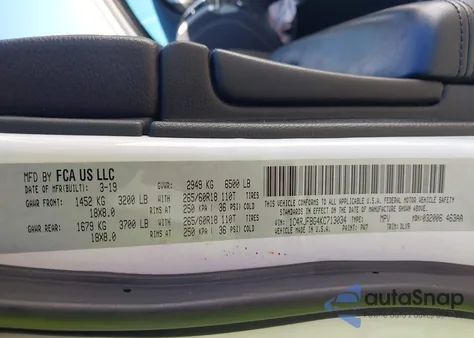 2019 Jeep Grand Cherokee Limited 4X4 z USA, uszkodzony, nr VIN 1C4RJFBG4KC713034